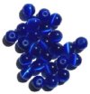 25 8mm Round Sapphire Fiber Optic Cats Eye Beads